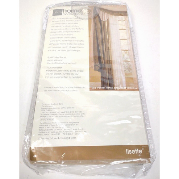 JC Penney Home Collection Lisette Ascot Valance 60" x 20" Brown Linen - NEW - Picture 2 of 5